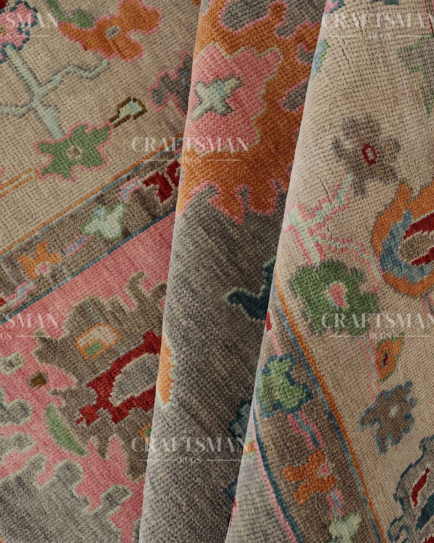 Mavra Wool Hand-Knotted Oushak-Inspired Rug