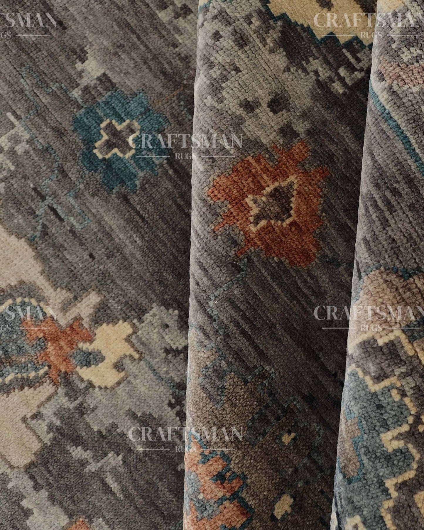 Norven Wool Hand-Knotted Oushak-Inspired Rug