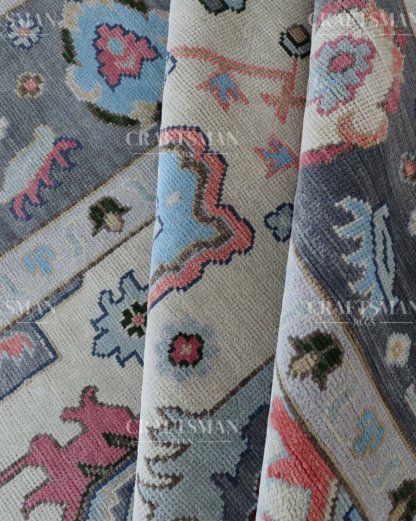 Kervan Wool Hand-Knotted Oushak-Inspired Rug