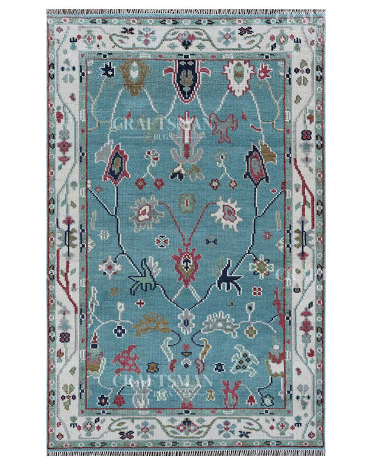 Farris Wool Hand-Knotted Oushak-Inspired Rug