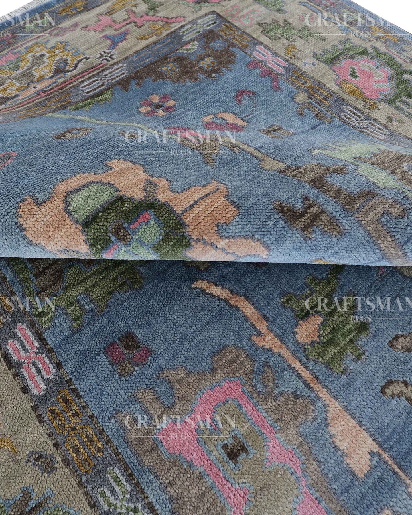 Marvon Wool Hand-Knotted Oushak-Inspired Rug