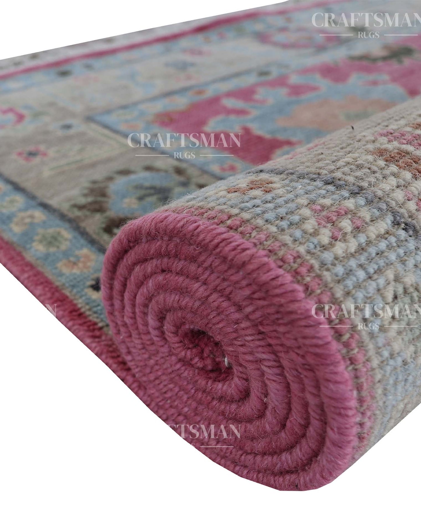 Nuvin Wool Hand-Knotted Oushak-Inspired Rug