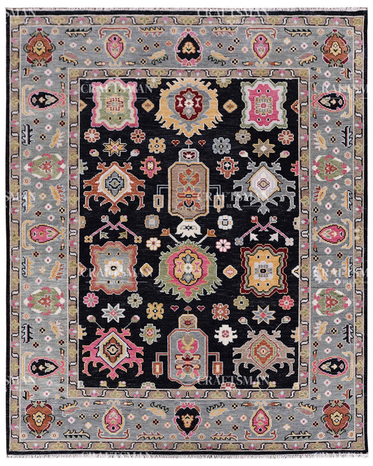 8x10 feet Wool Hand-Knotted Oushak-Inspired Rug | Craftsman Rugs Exclusive