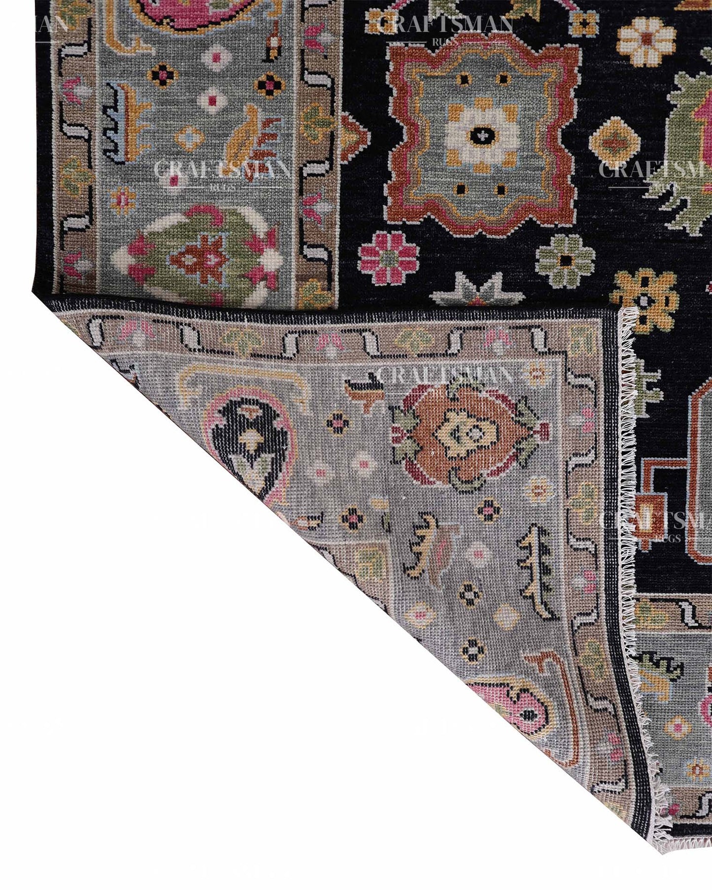 Lumora Wool Hand-Knotted Oushak-Inspired Rug