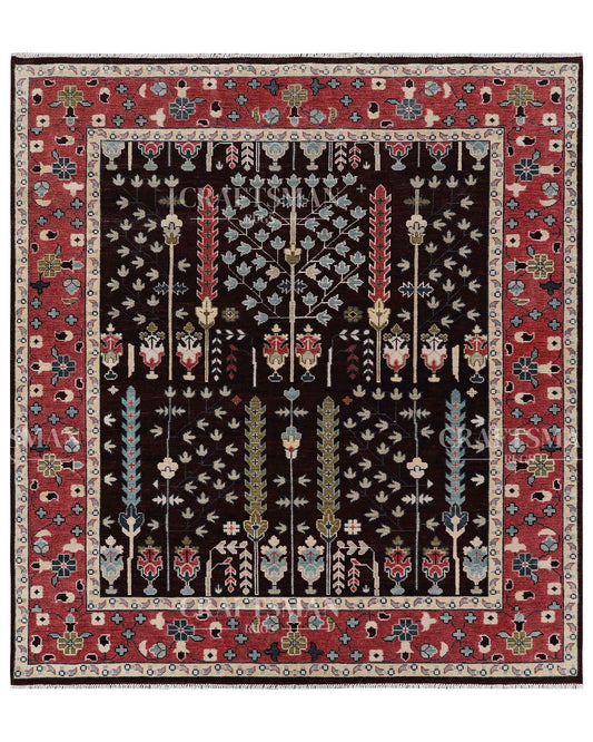 Dorvis Wool Hand-Knotted Oushak-Inspired Rug