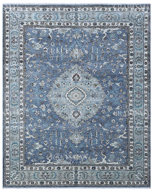 Irvon Wool Hand-Knotted Oushak-Inspired Rug