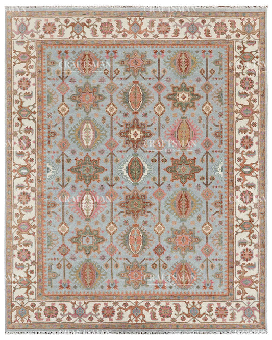 8x10 feet Wool Hand-Knotted Oushak-Inspired Rug | Craftsman Rugs Exclusive