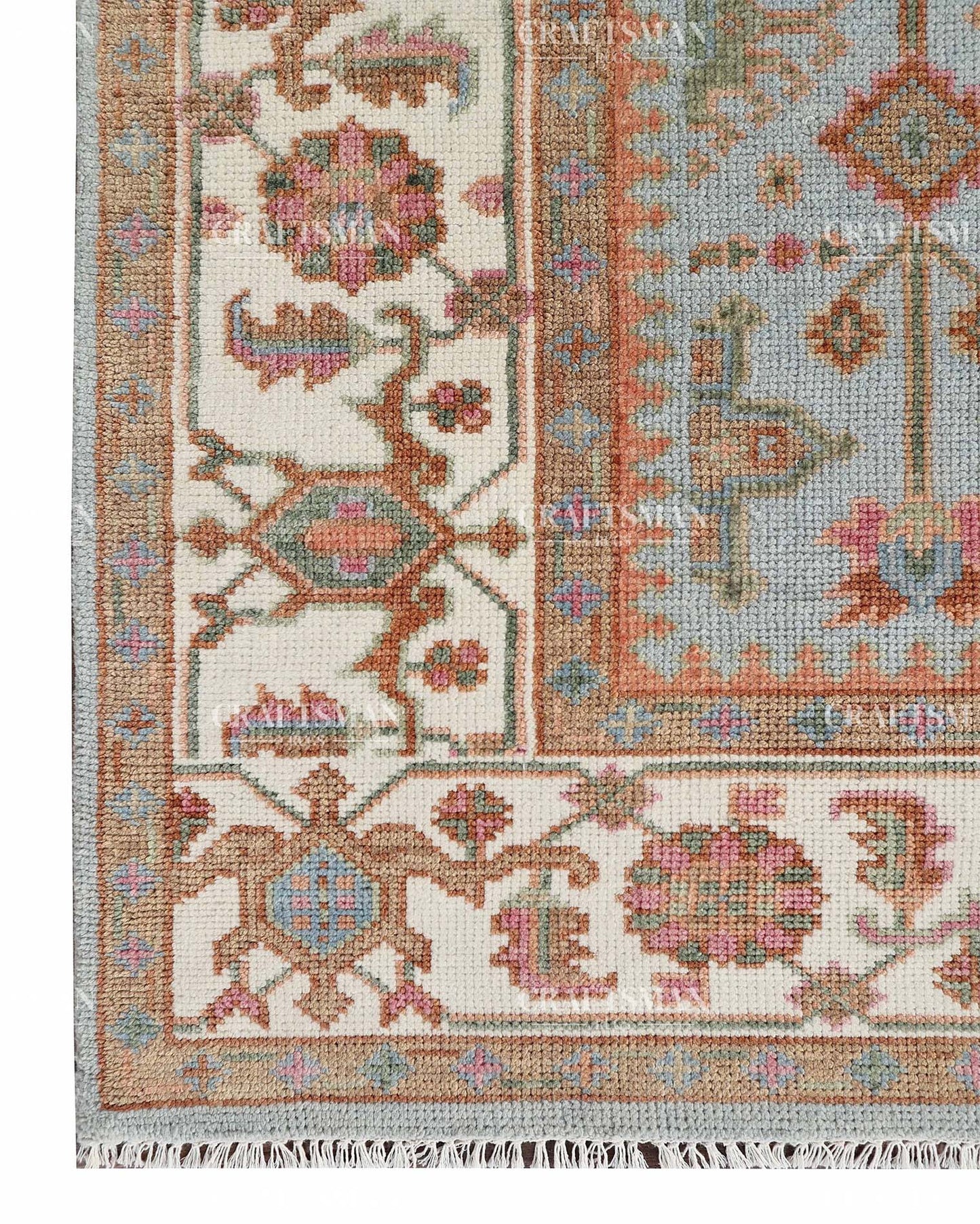 Verdura Wool Hand-Knotted Oushak-Inspired Rug