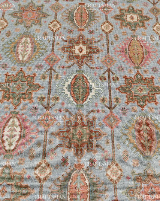 Verdura Wool Hand-Knotted Oushak-Inspired Rug