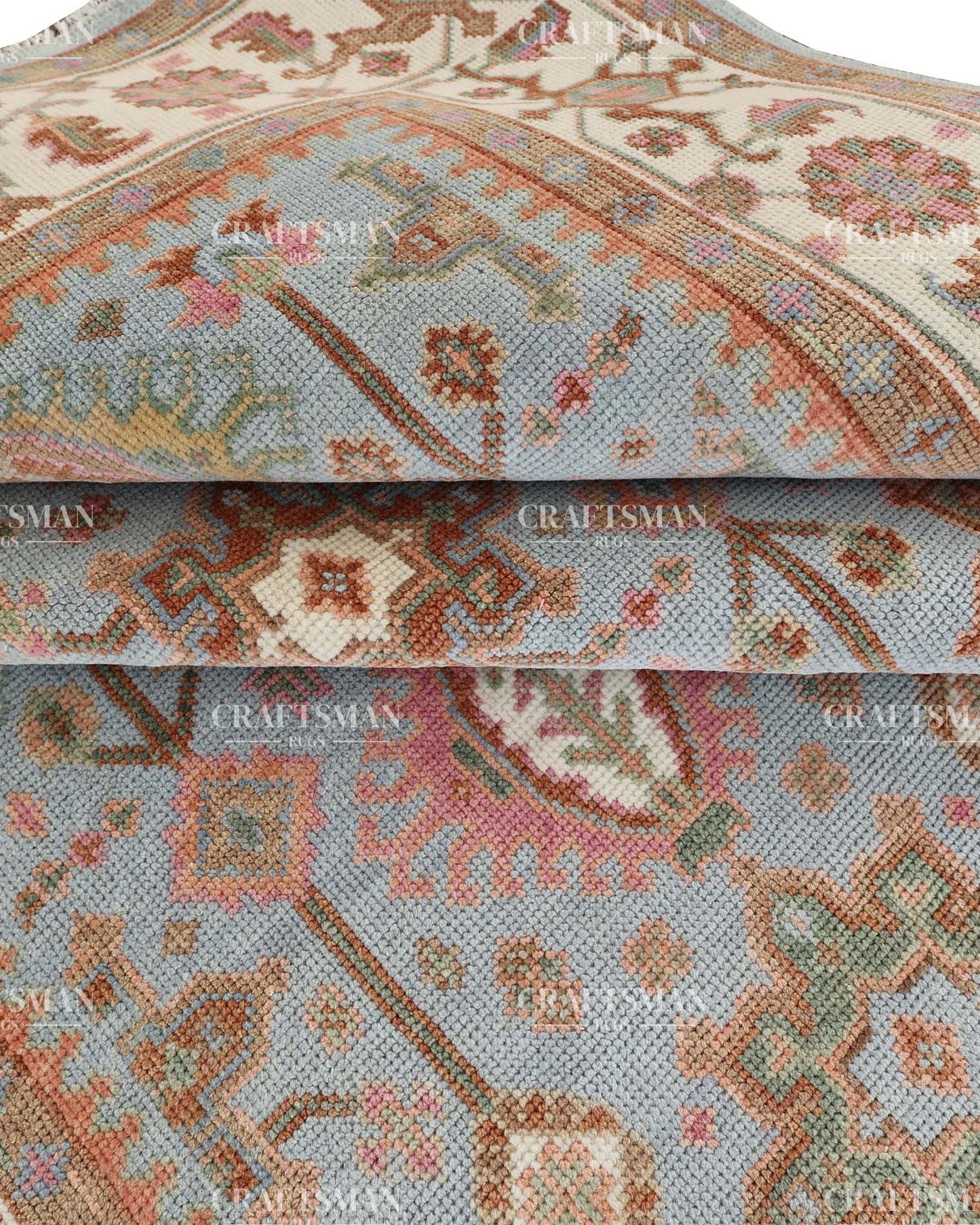 Verdura Wool Hand-Knotted Oushak-Inspired Rug