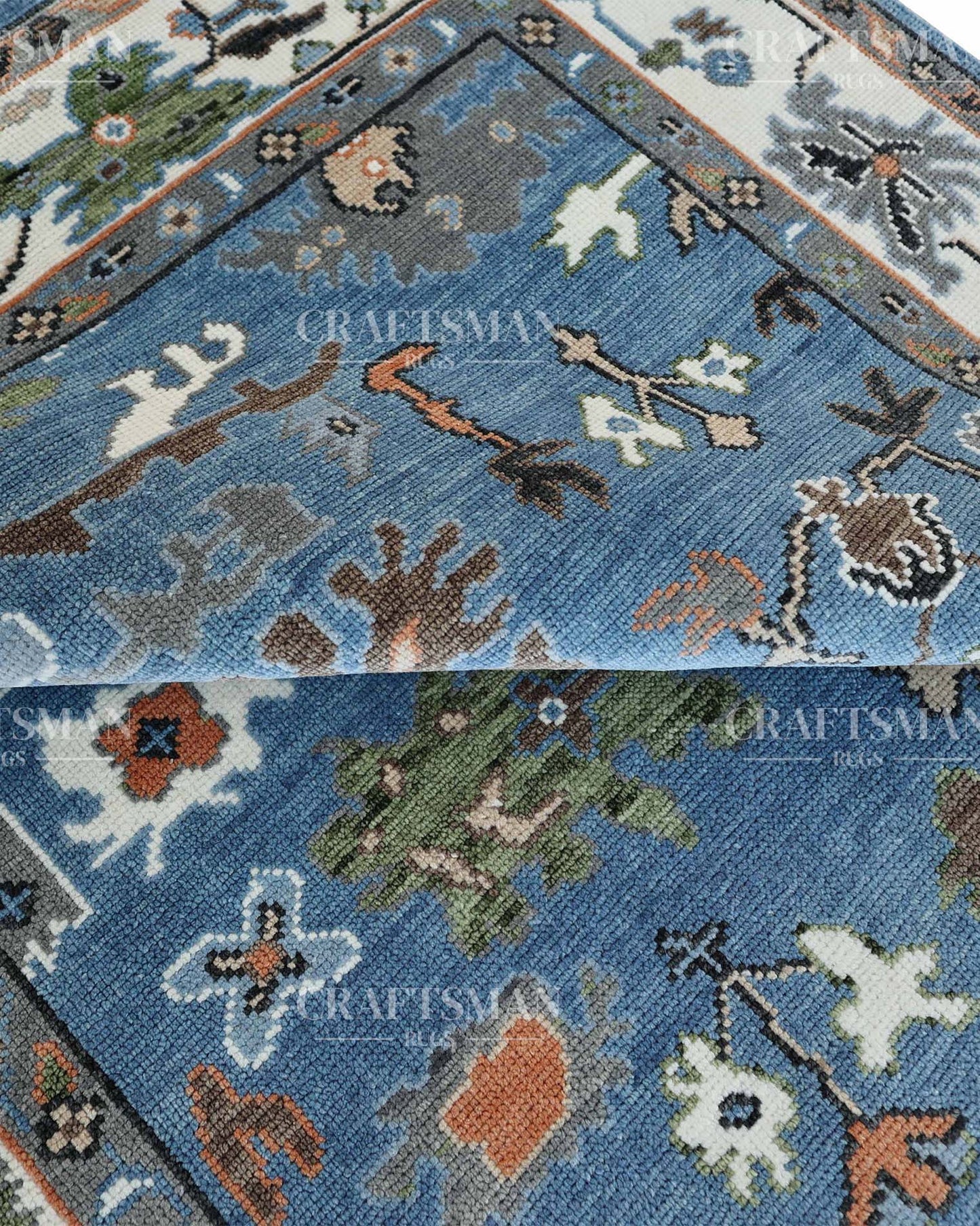 Ormal Wool Hand-Knotted Oushak-Inspired Rug