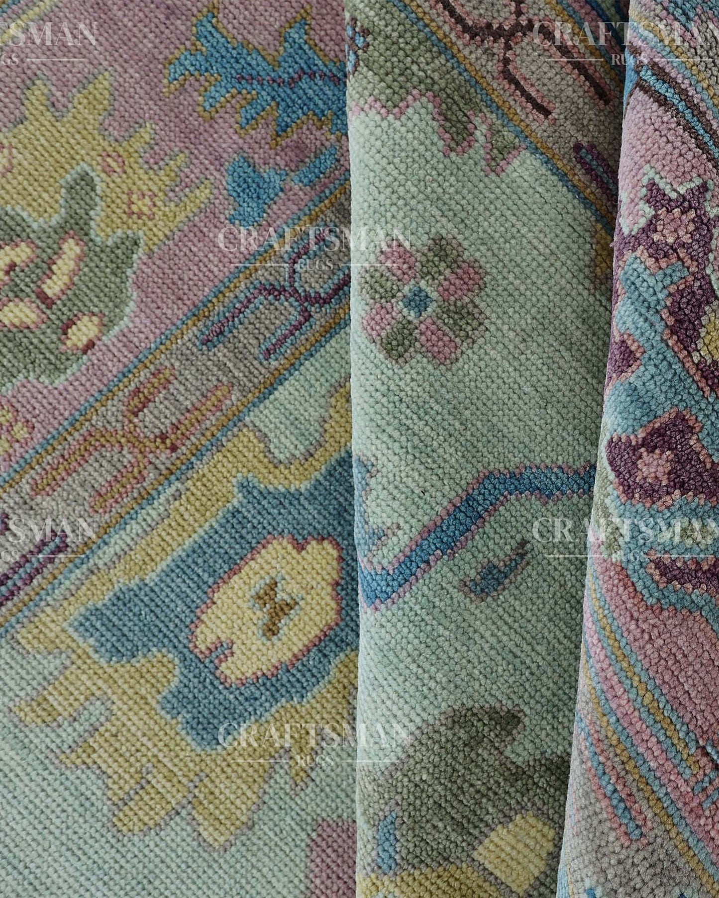 Auron Wool Hand-Knotted Oushak-Inspired Rug