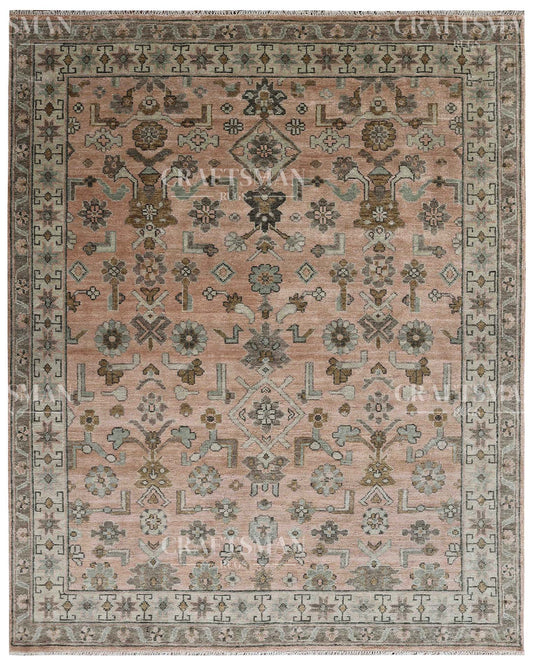 Felrin Wool Hand-Knotted Oushak-Inspired Rug