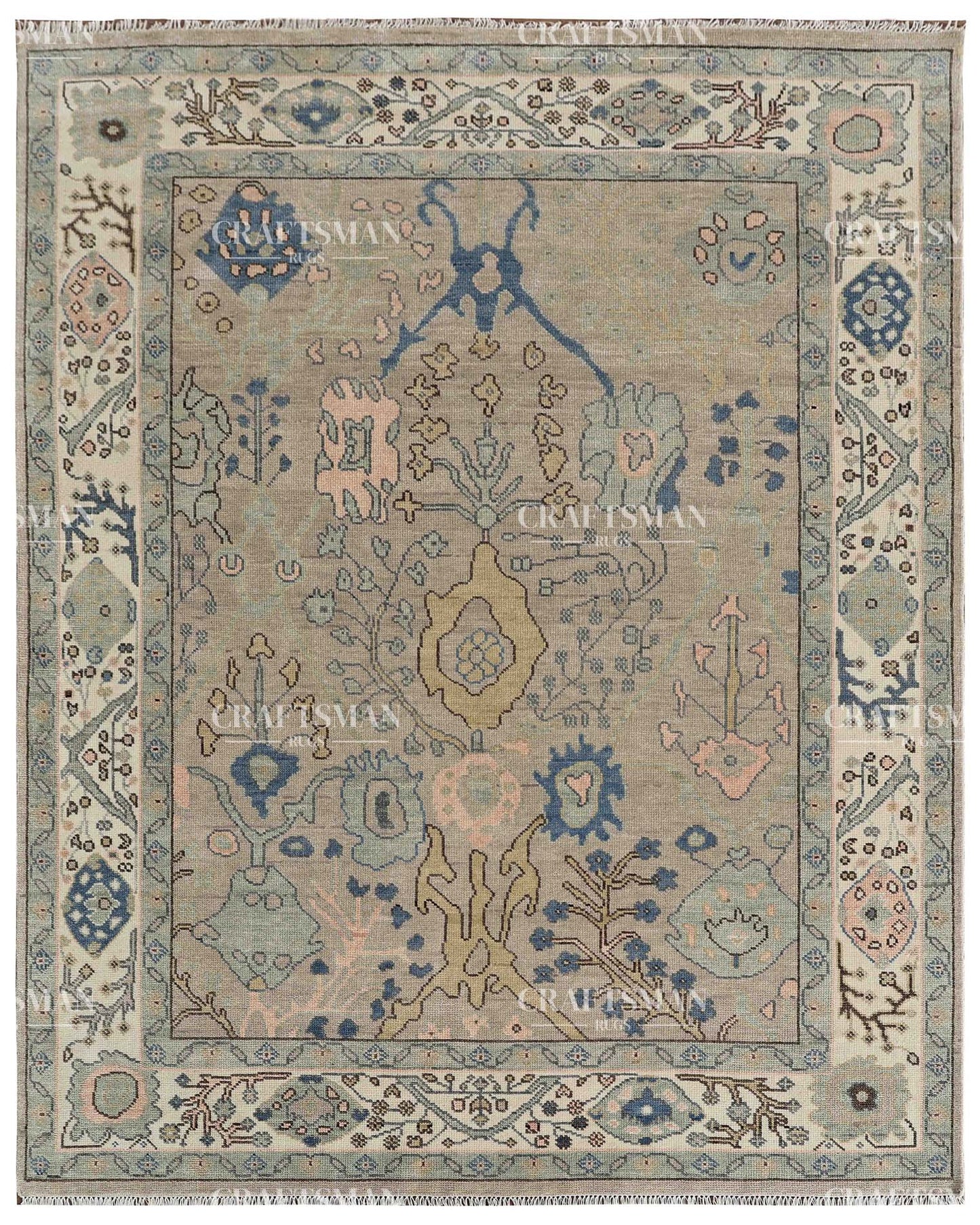 Loomra Wool Hand-Knotted Oushak-Inspired Rug