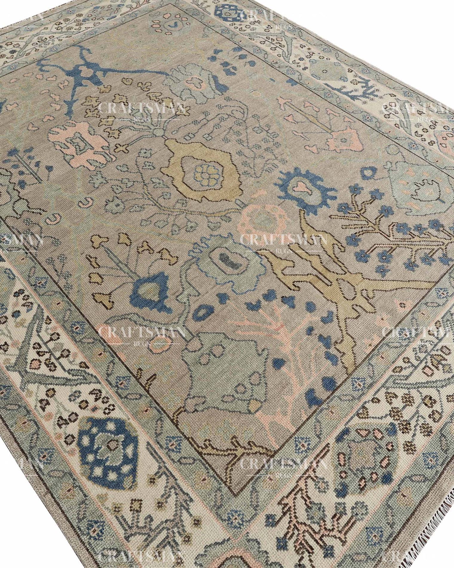 Loomra Wool Hand-Knotted Oushak-Inspired Rug