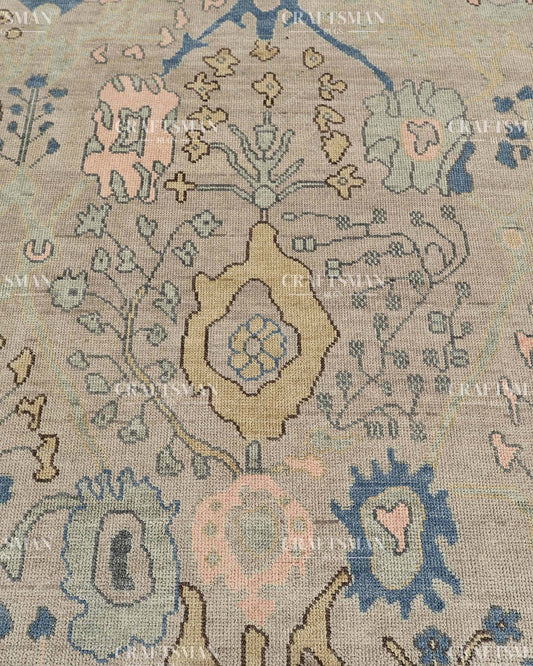 Loomra Wool Hand-Knotted Oushak-Inspired Rug