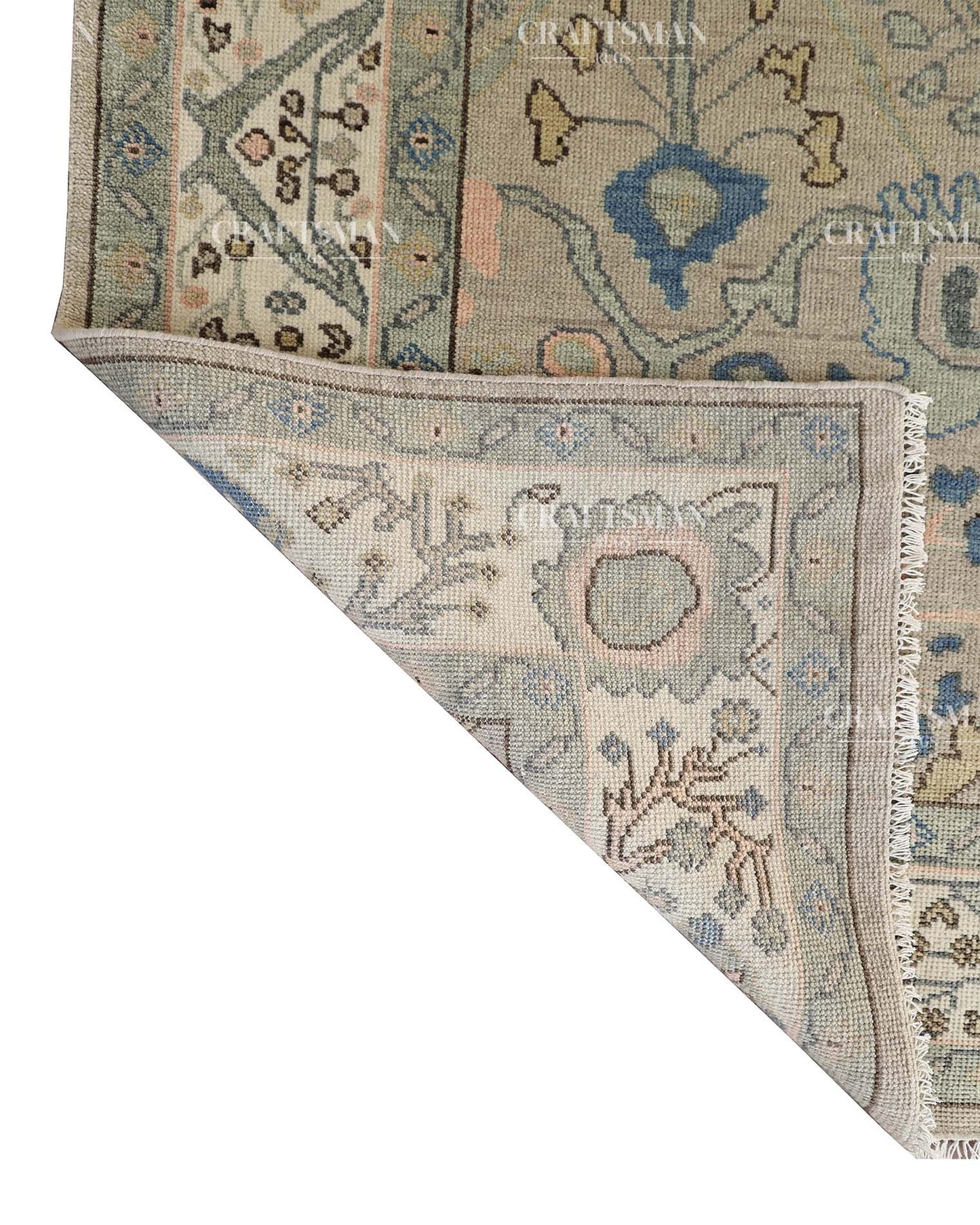 Loomra Wool Hand-Knotted Oushak-Inspired Rug