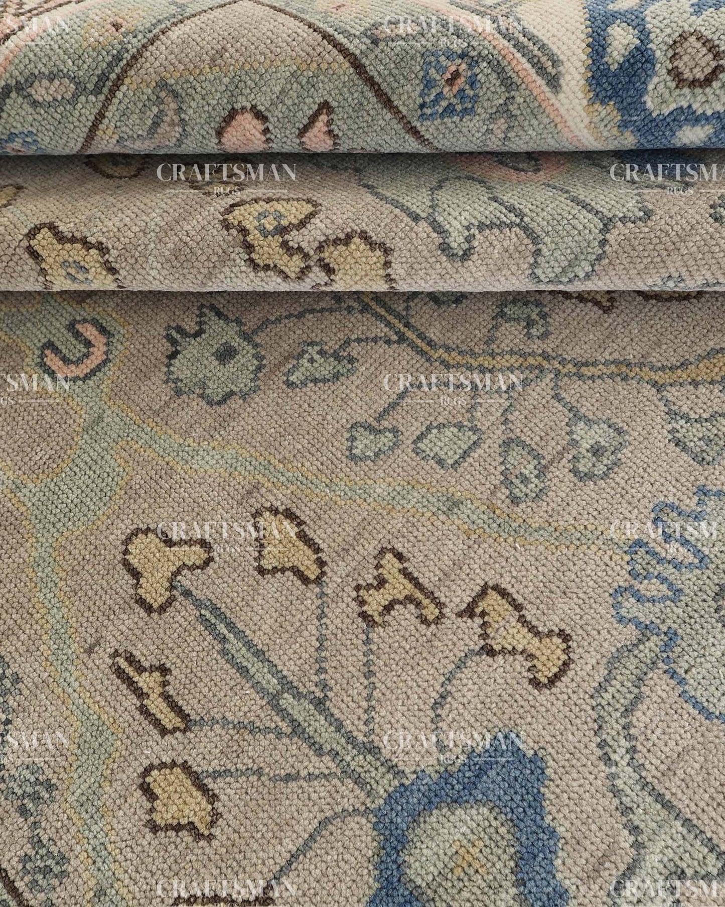 Loomra Wool Hand-Knotted Oushak-Inspired Rug