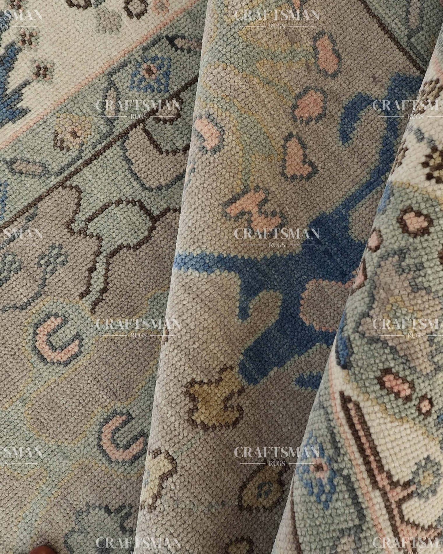 Loomra Wool Hand-Knotted Oushak-Inspired Rug