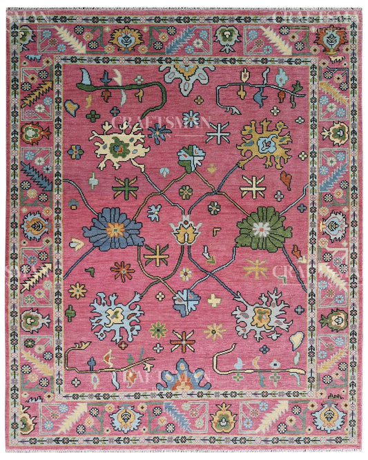 Rovric Wool Hand-Knotted Oushak-Inspired Rug