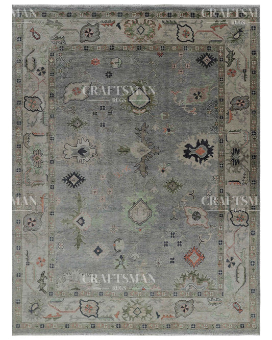 Envar Wool Hand-Knotted Oushak-Inspired Rug