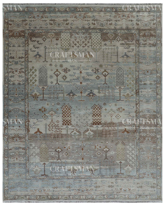 Tavros Wool Hand-Knotted Oushak-Inspired Rug