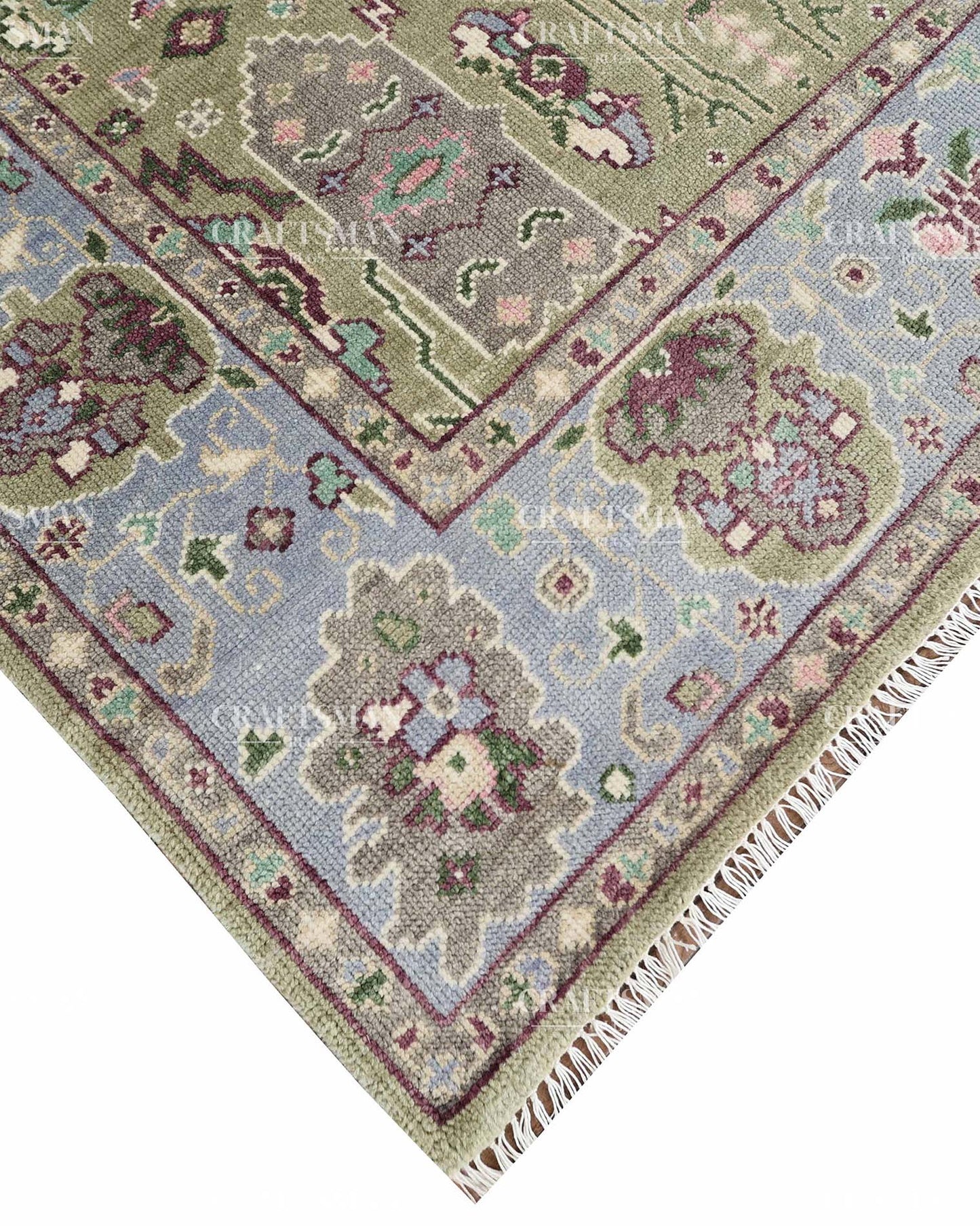 Clayra Wool Hand-Knotted Oushak-Inspired Rug