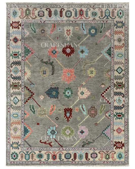 Lioris Wool Hand-Knotted Oushak-Inspired Rug