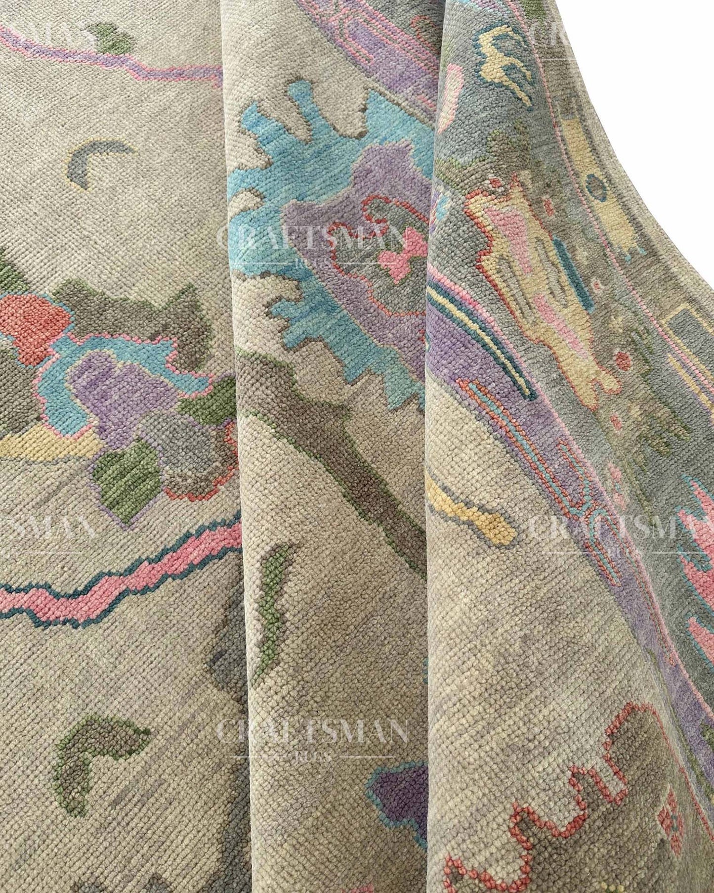 Noryn Wool Hand-Knotted Oushak-Inspired Rug