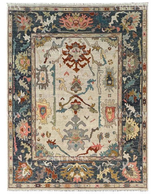 Delys Wool Hand-Knotted Oushak-Inspired Rug