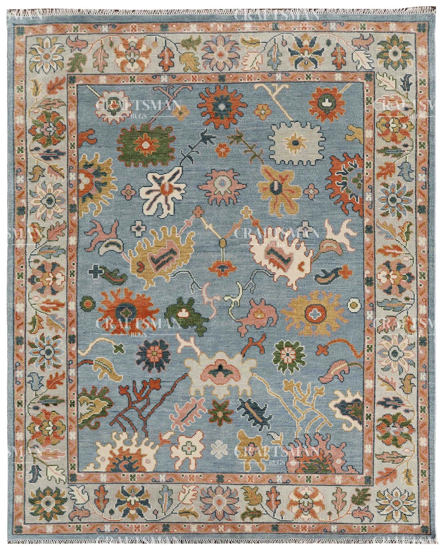 Knatura Wool Hand-Knotted Oushak-Inspired Rug