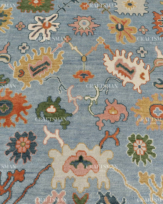 Knatura Wool Hand-Knotted Oushak-Inspired Rug