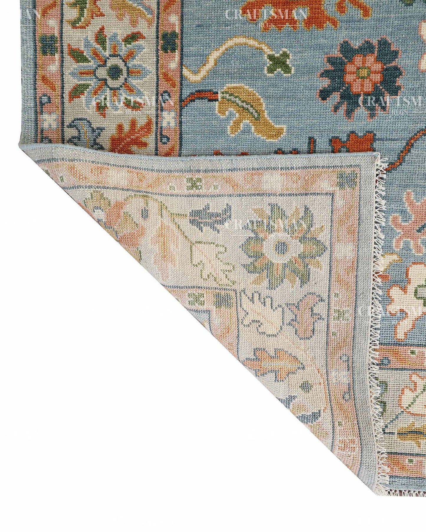 Knatura Wool Hand-Knotted Oushak-Inspired Rug