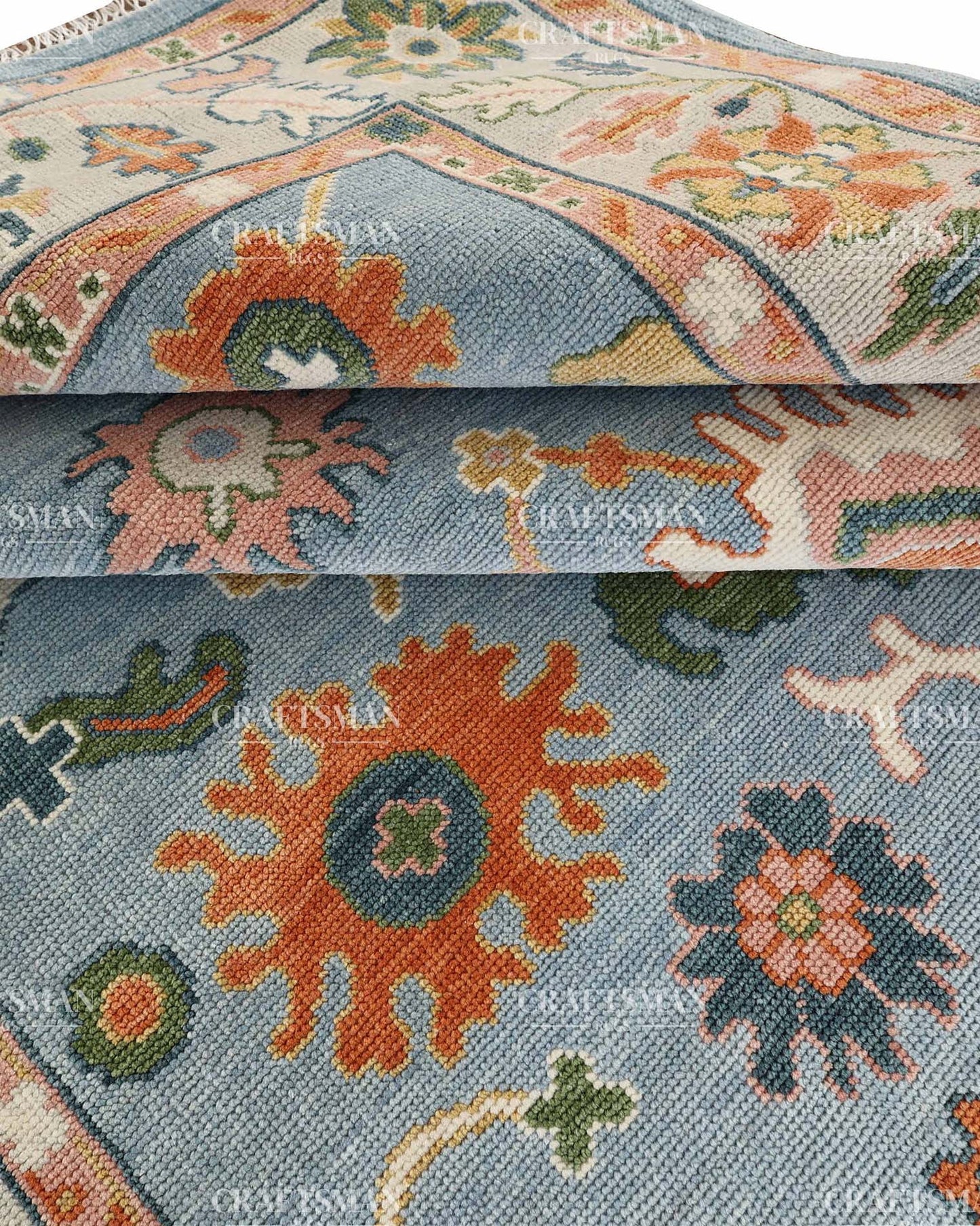 Knatura Wool Hand-Knotted Oushak-Inspired Rug