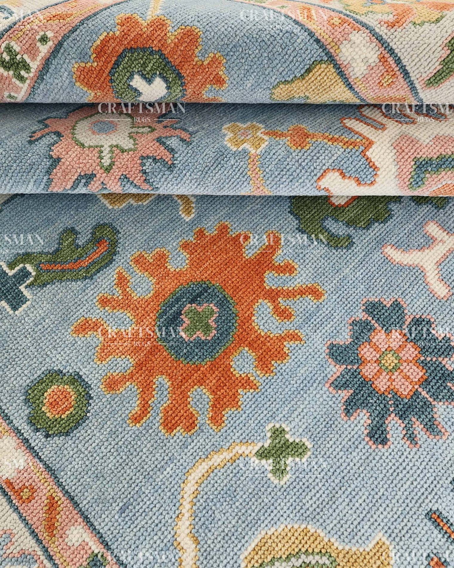 Knatura Wool Hand-Knotted Oushak-Inspired Rug