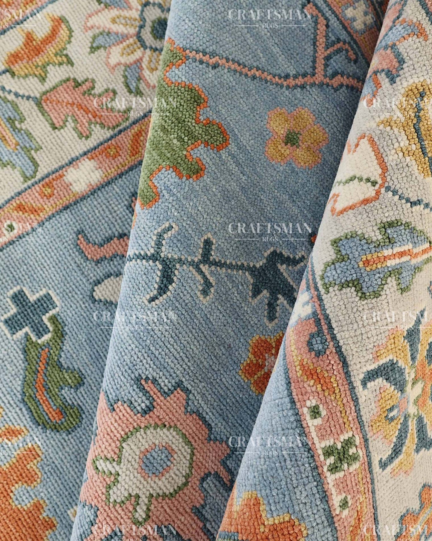 Knatura Wool Hand-Knotted Oushak-Inspired Rug