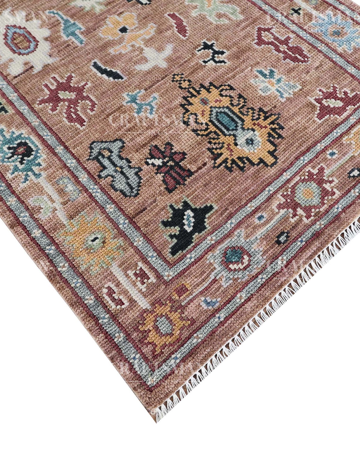 Caldra Wool Hand-Knotted Oushak-Inspired Rug