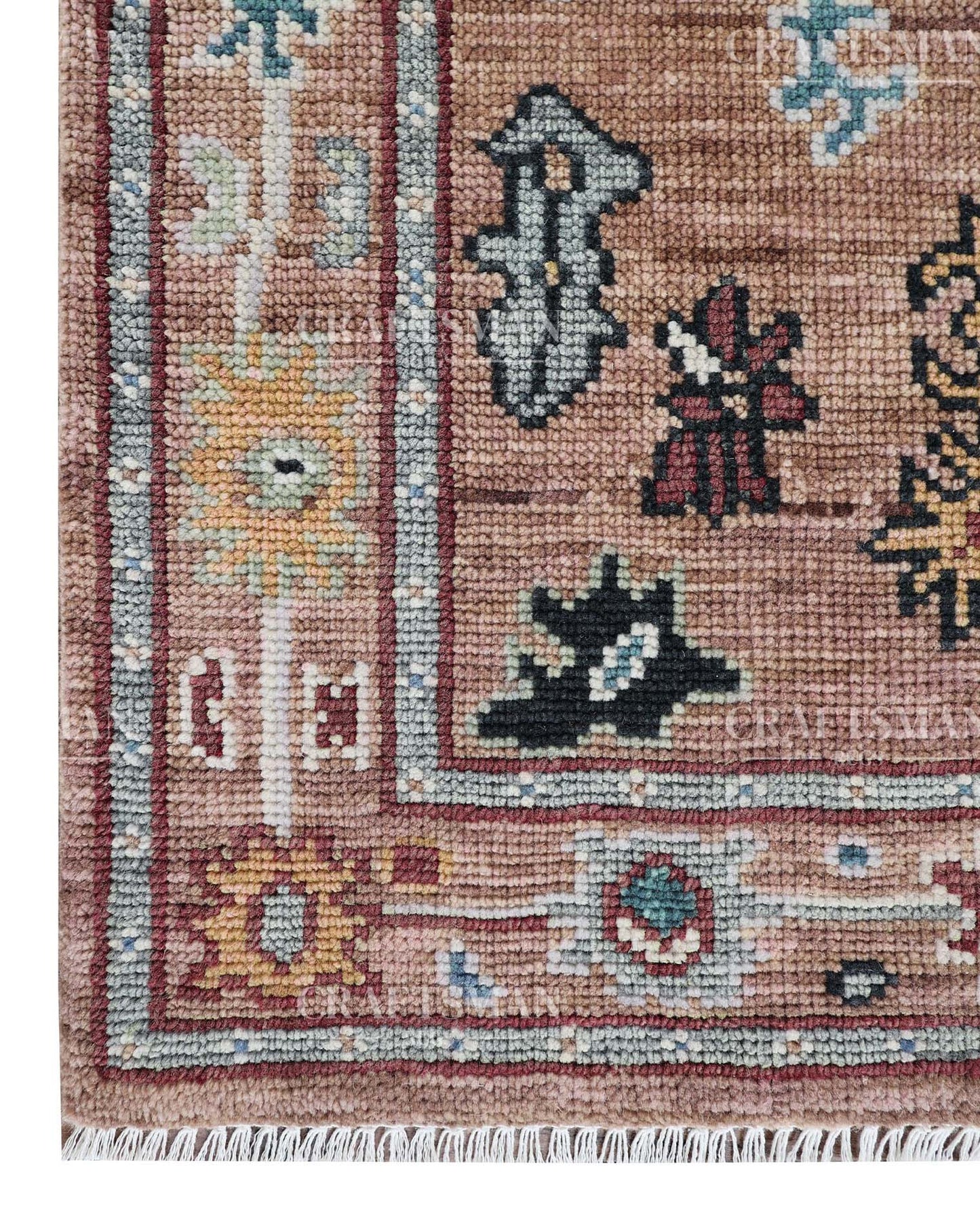 Caldra Wool Hand-Knotted Oushak-Inspired Rug