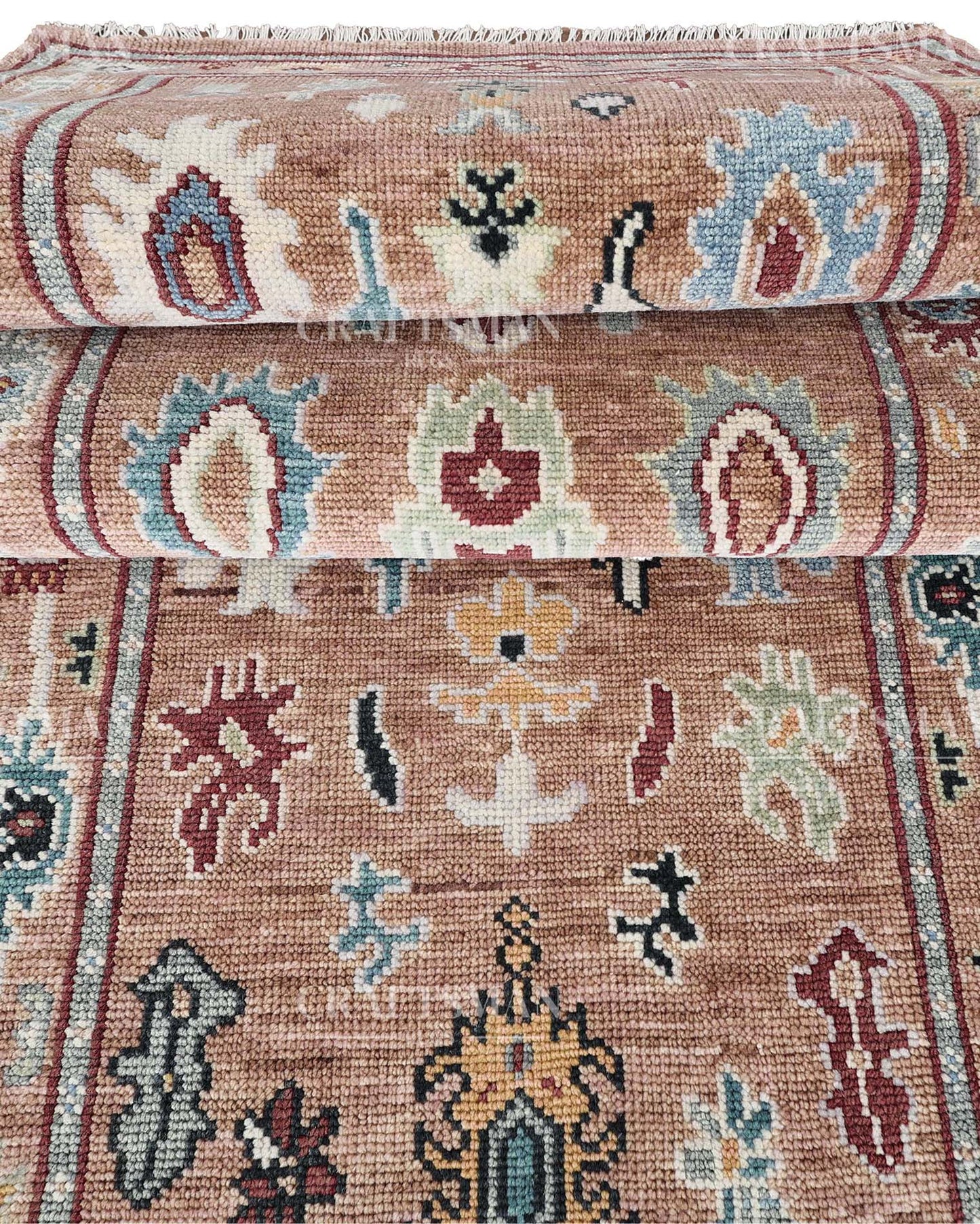 Caldra Wool Hand-Knotted Oushak-Inspired Rug