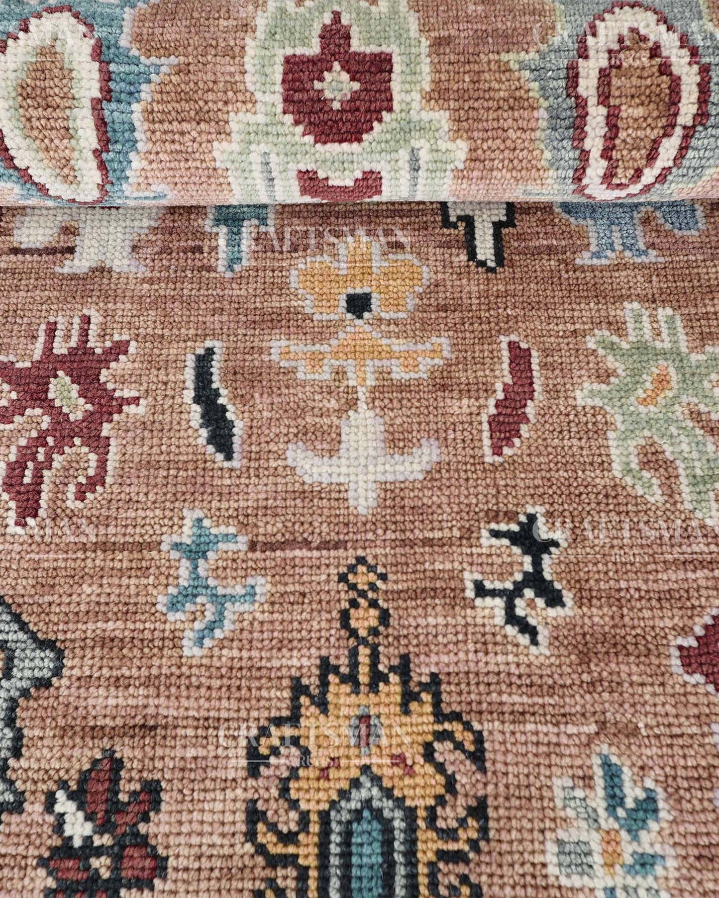 Caldra Wool Hand-Knotted Oushak-Inspired Rug