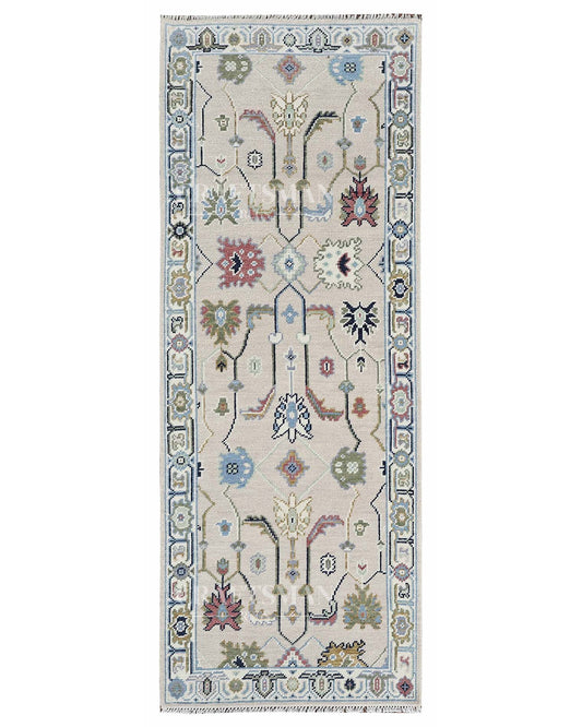 Merin Wool Hand-Knotted Oushak-Inspired Rug