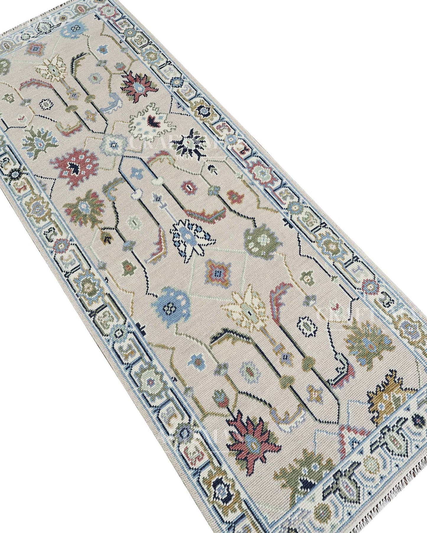 Merin Wool Hand-Knotted Oushak-Inspired Rug