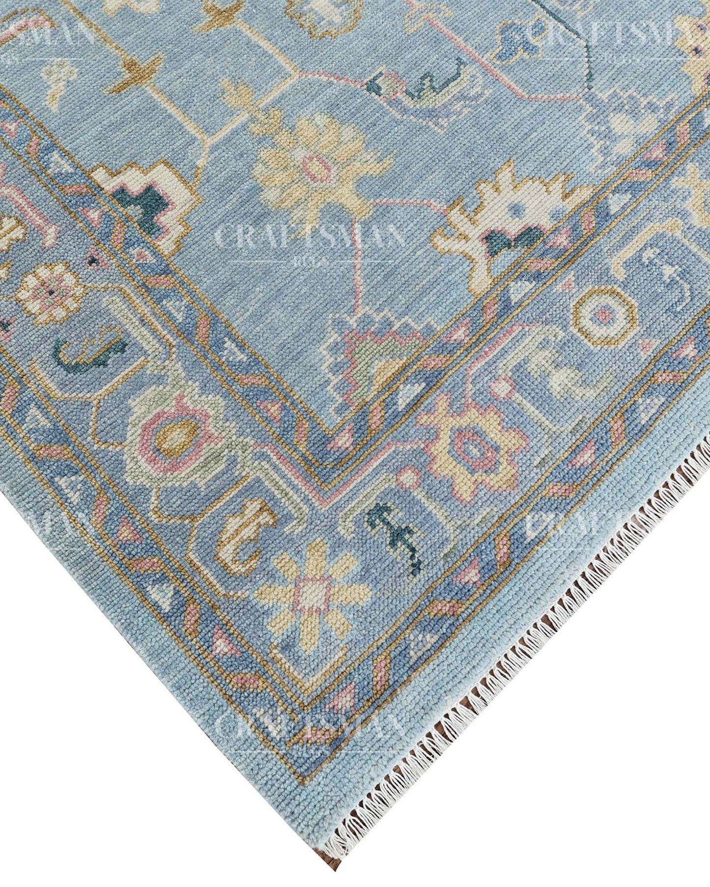 Avris Wool Hand-Knotted Oushak-Inspired Rug