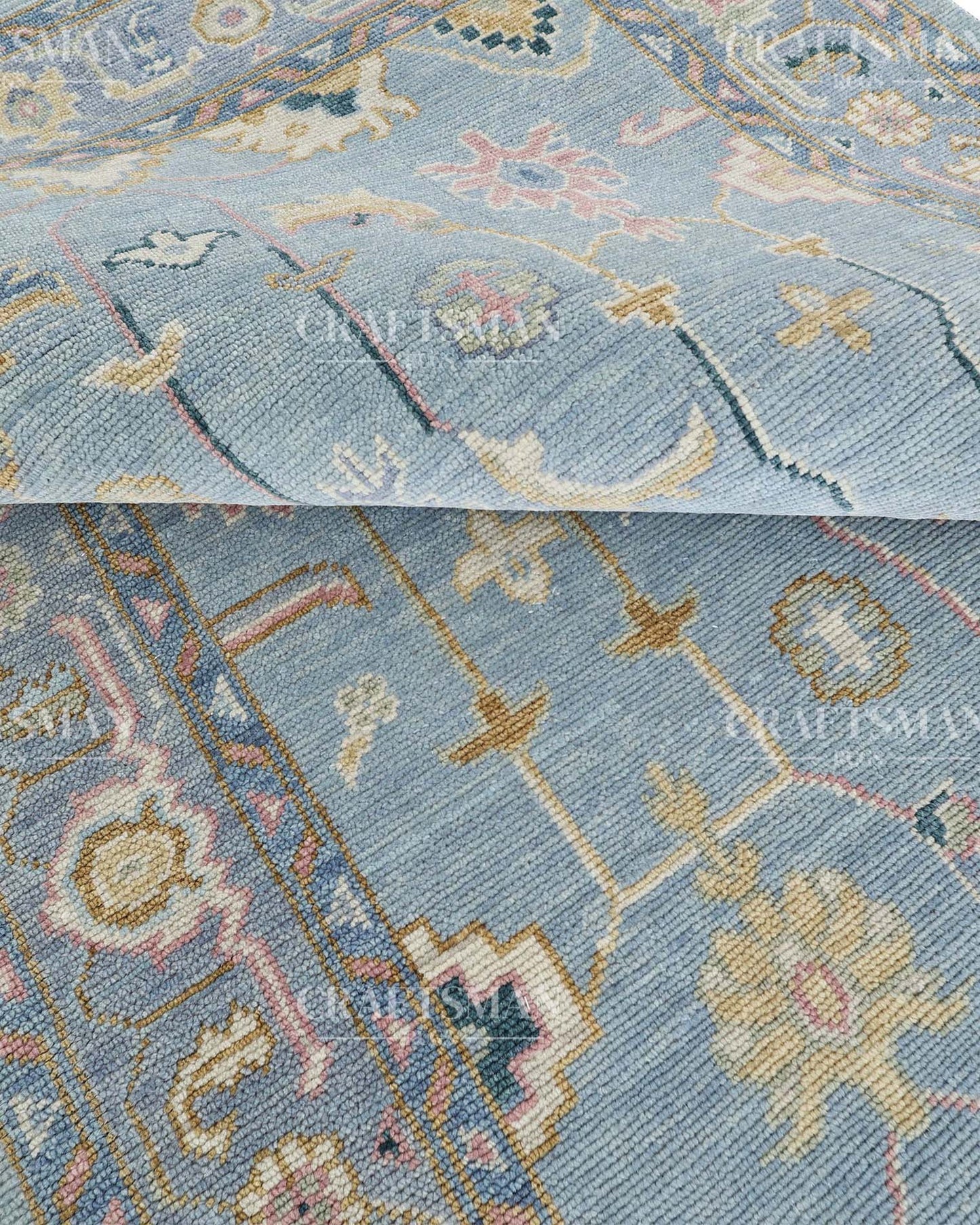 Avris Wool Hand-Knotted Oushak-Inspired Rug