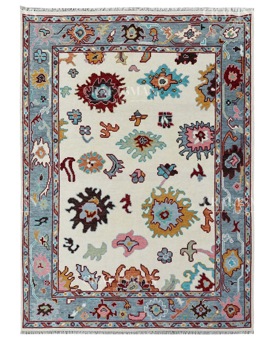 Dorran Wool Hand-Knotted Oushak-Inspired Rug