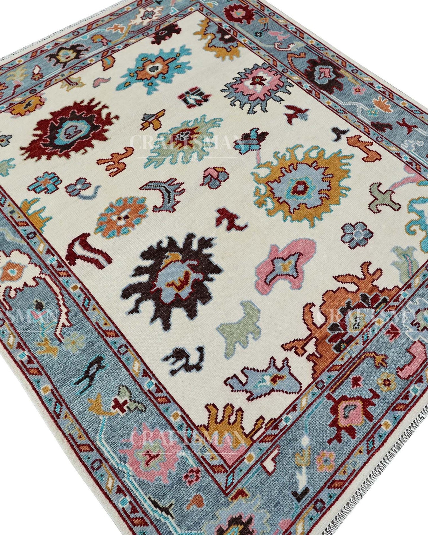 Dorran Wool Hand-Knotted Oushak-Inspired Rug