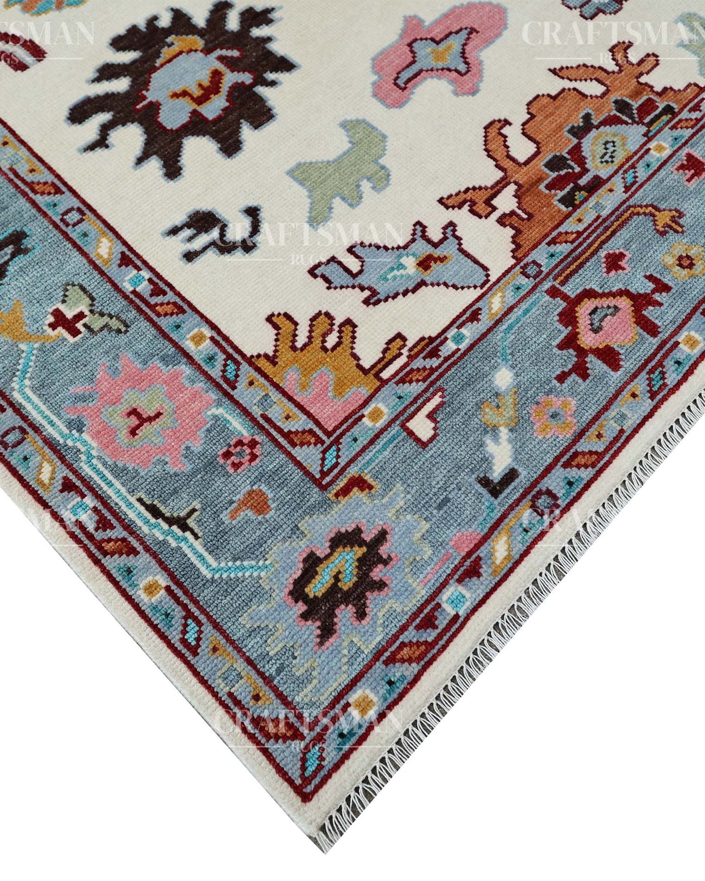 Dorran Wool Hand-Knotted Oushak-Inspired Rug