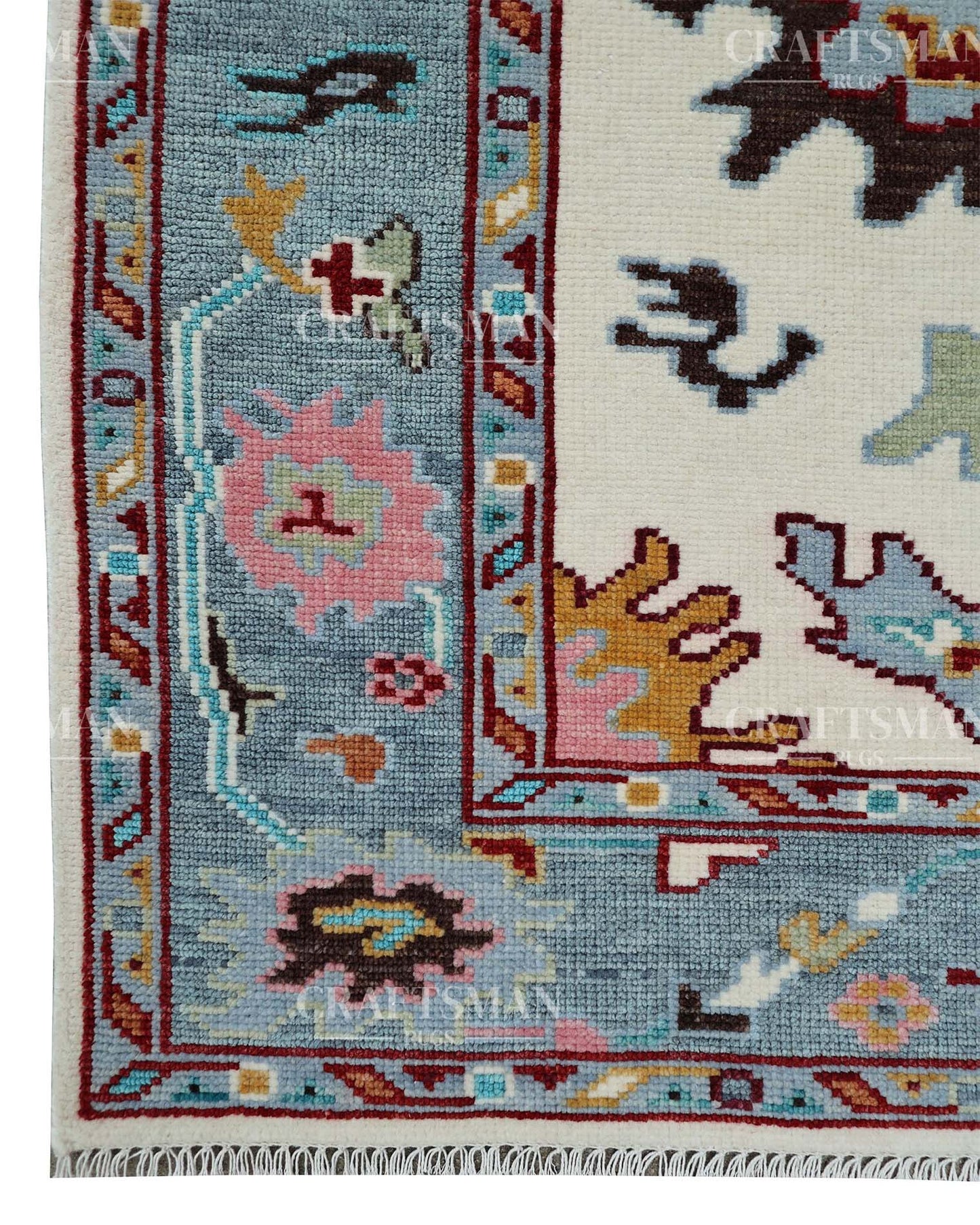 Dorran Wool Hand-Knotted Oushak-Inspired Rug