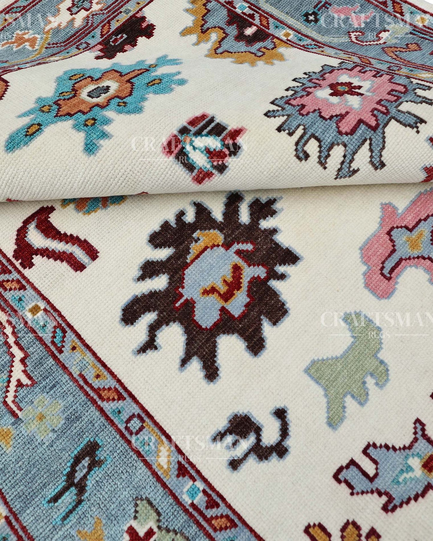 Dorran Wool Hand-Knotted Oushak-Inspired Rug