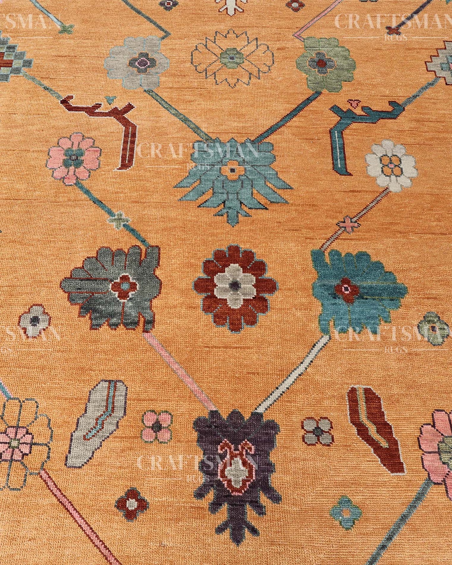 Orvia Wool Hand-Knotted Oushak-Inspired Rug